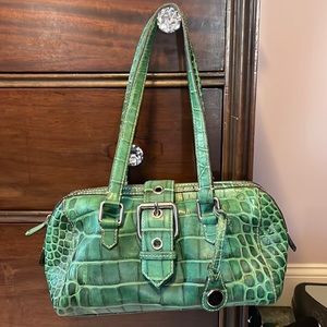 Dooney & Bourke Croc embossed leather satchel